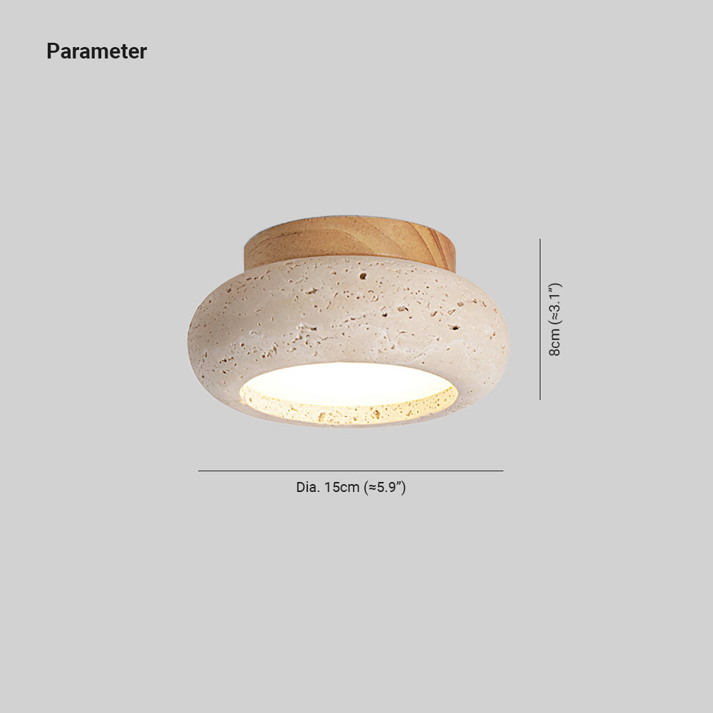 Ritta Mini Donut   Travertine Ceiling Light