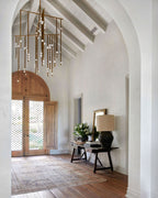 Eurzoris Geometric Brass Linear Pendant Light Chandelier