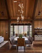 Eurzoris Geometric Brass Linear Pendant Light Chandelier