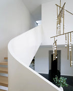 Eurzoris Geometric Brass Linear Pendant Light Chandelier