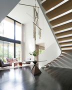 Eurzoris Geometric Brass Linear Pendant Light Chandelier