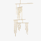 Eurzoris Geometric Brass Linear Pendant Light Chandelier