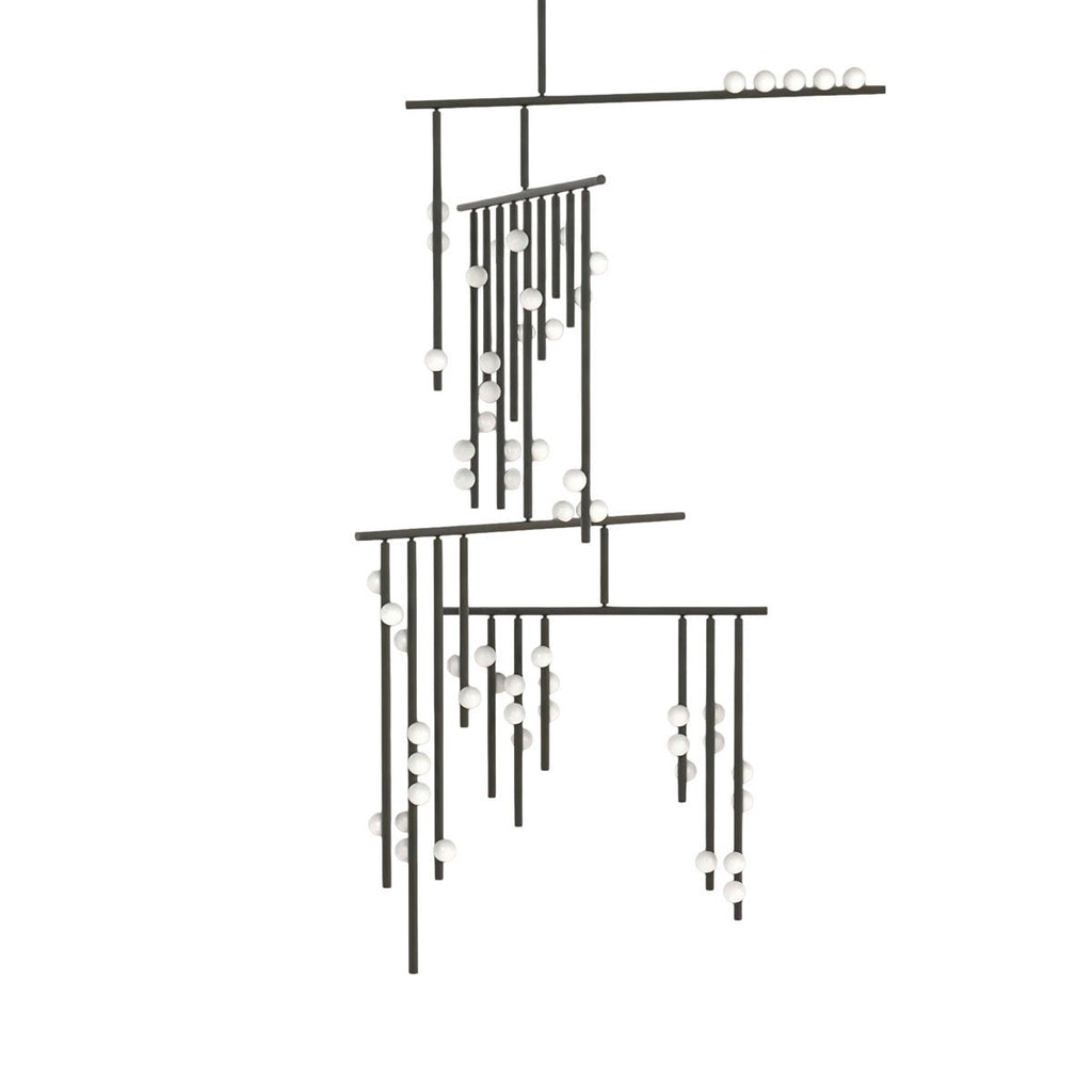 Eurzoris Geometric Brass Linear Pendant Light Chandelier