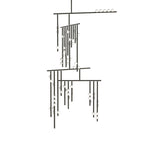 Eurzoris Geometric Brass Linear Pendant Light Chandelier