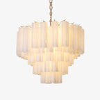 Aurora Chandelier Frosted Murano Glass Tiered Cascade