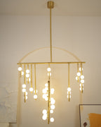 Eurzoris Geometric Brass Linear Pendant Light Chandelier