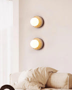 Dahlia Round Wall Lamp Travertine