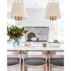 Loom Vintage Industrial Brass Fabric Pendant Lamp