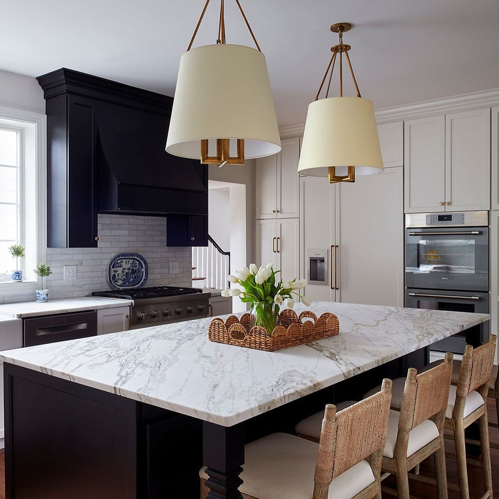 Loom Vintage Industrial Brass Fabric Pendant Lamp