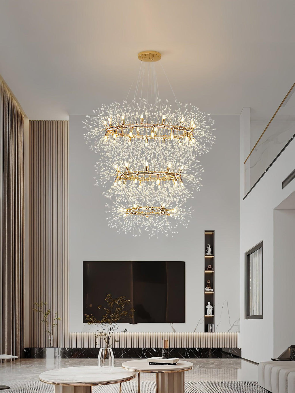 Lustra Chandelier Dandelion Round Stainless Steel