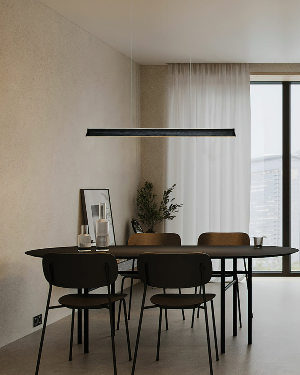 Lustra Pendant Lamp Wooden Beam Minimalist