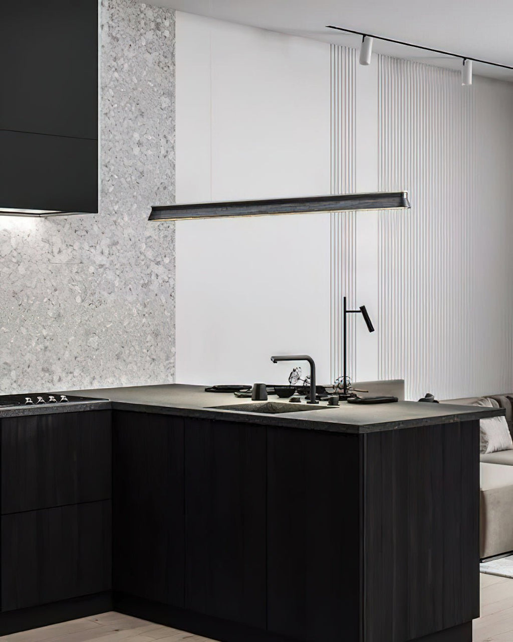 Lustra Pendant Lamp Wooden Beam Minimalist
