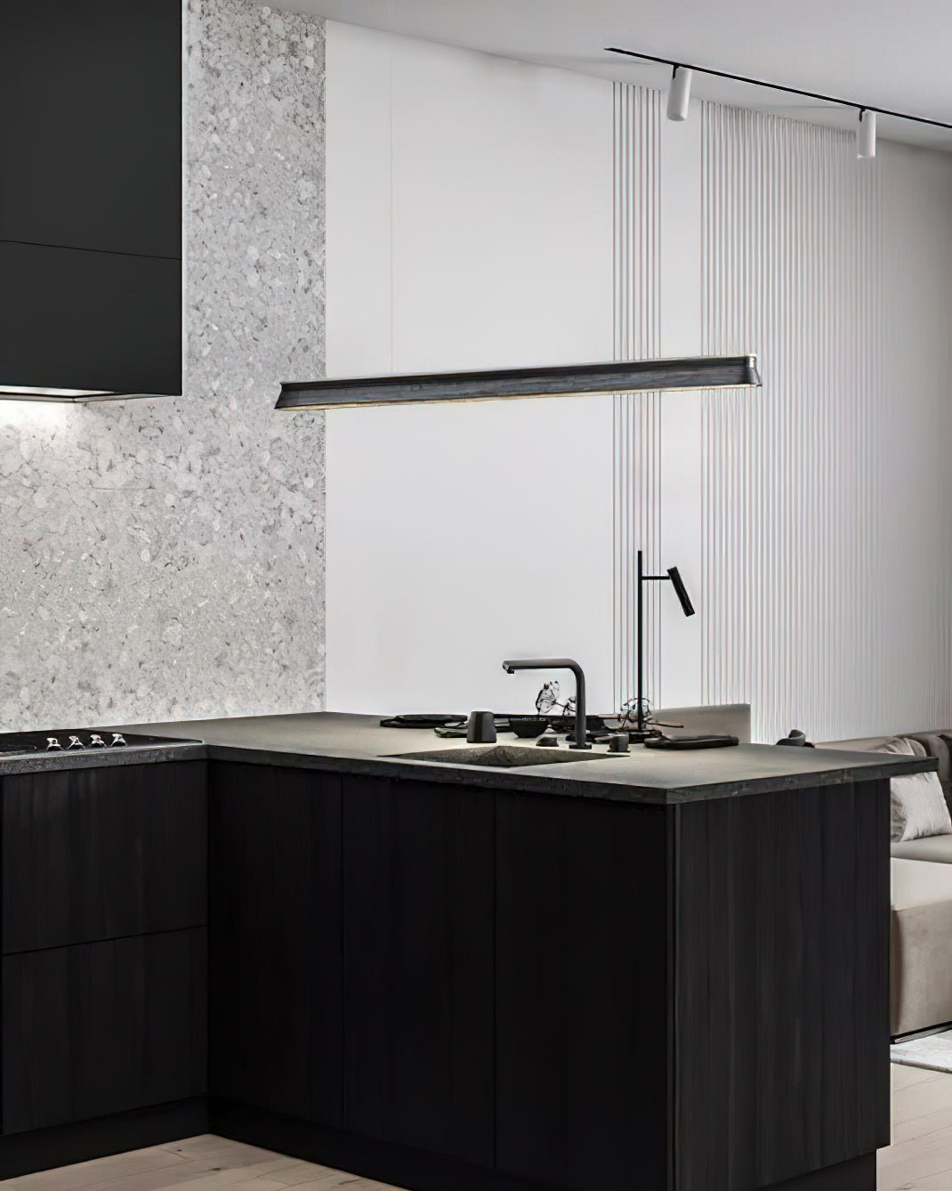 Lustra Pendant Lamp Wooden Beam Minimalist