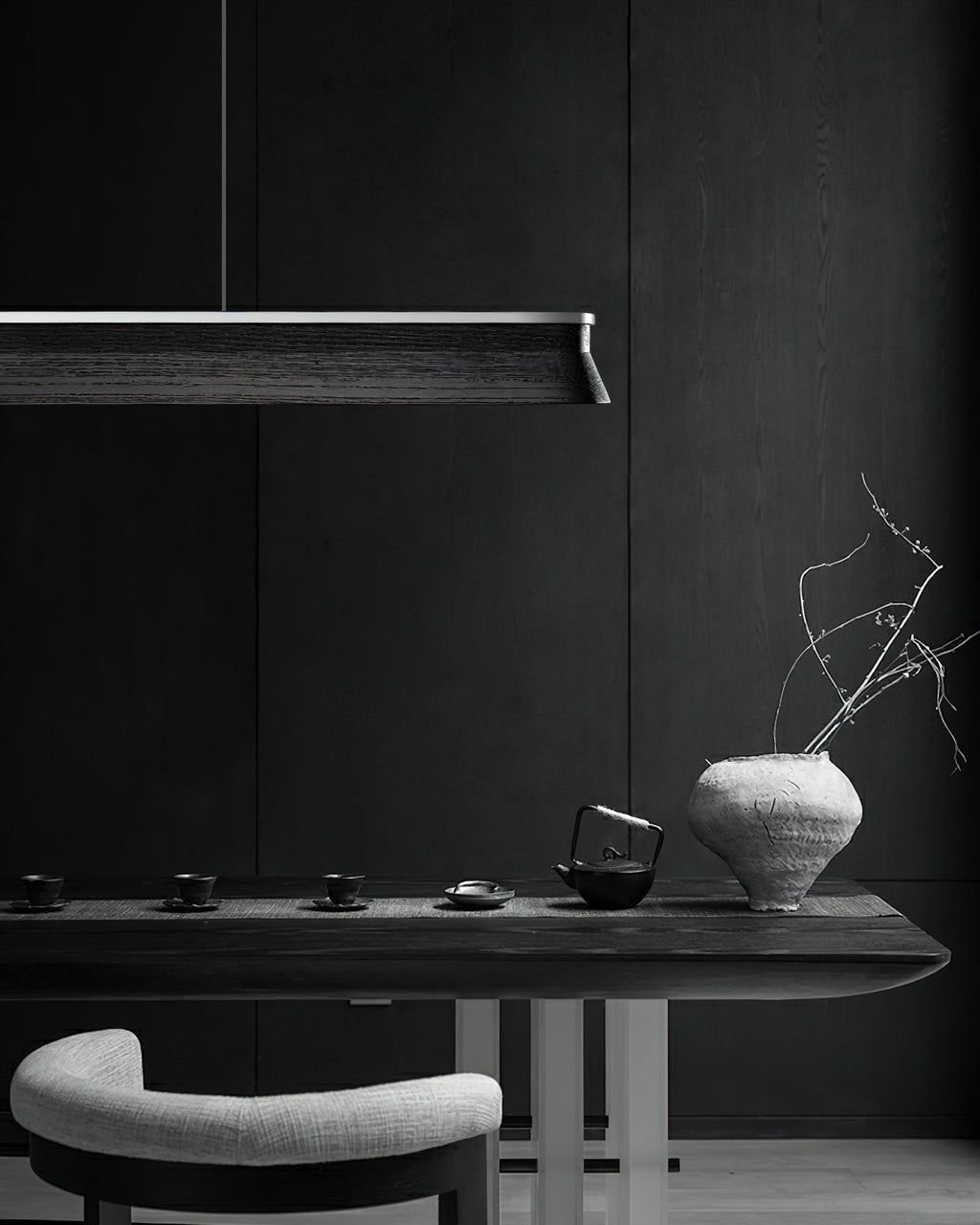 Lustra Pendant Lamp Wooden Beam Minimalist