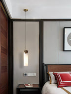 Quiver Modern Minimalist Brass Alabaster Pendant Light