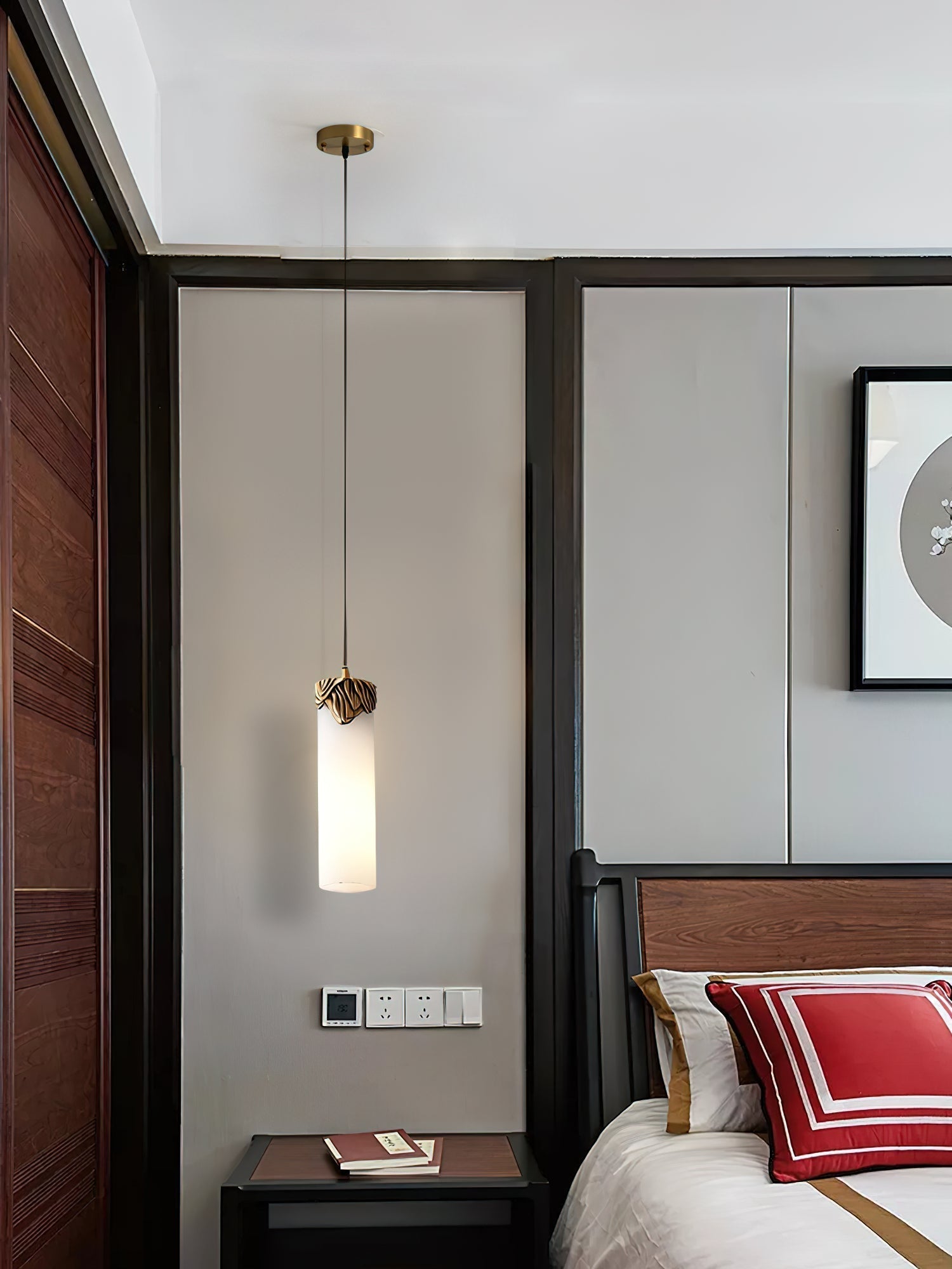 Quiver Modern Minimalist Brass Alabaster Pendant Light