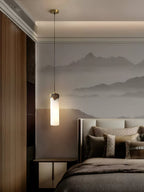 Quiver Modern Minimalist Brass Alabaster Pendant Light