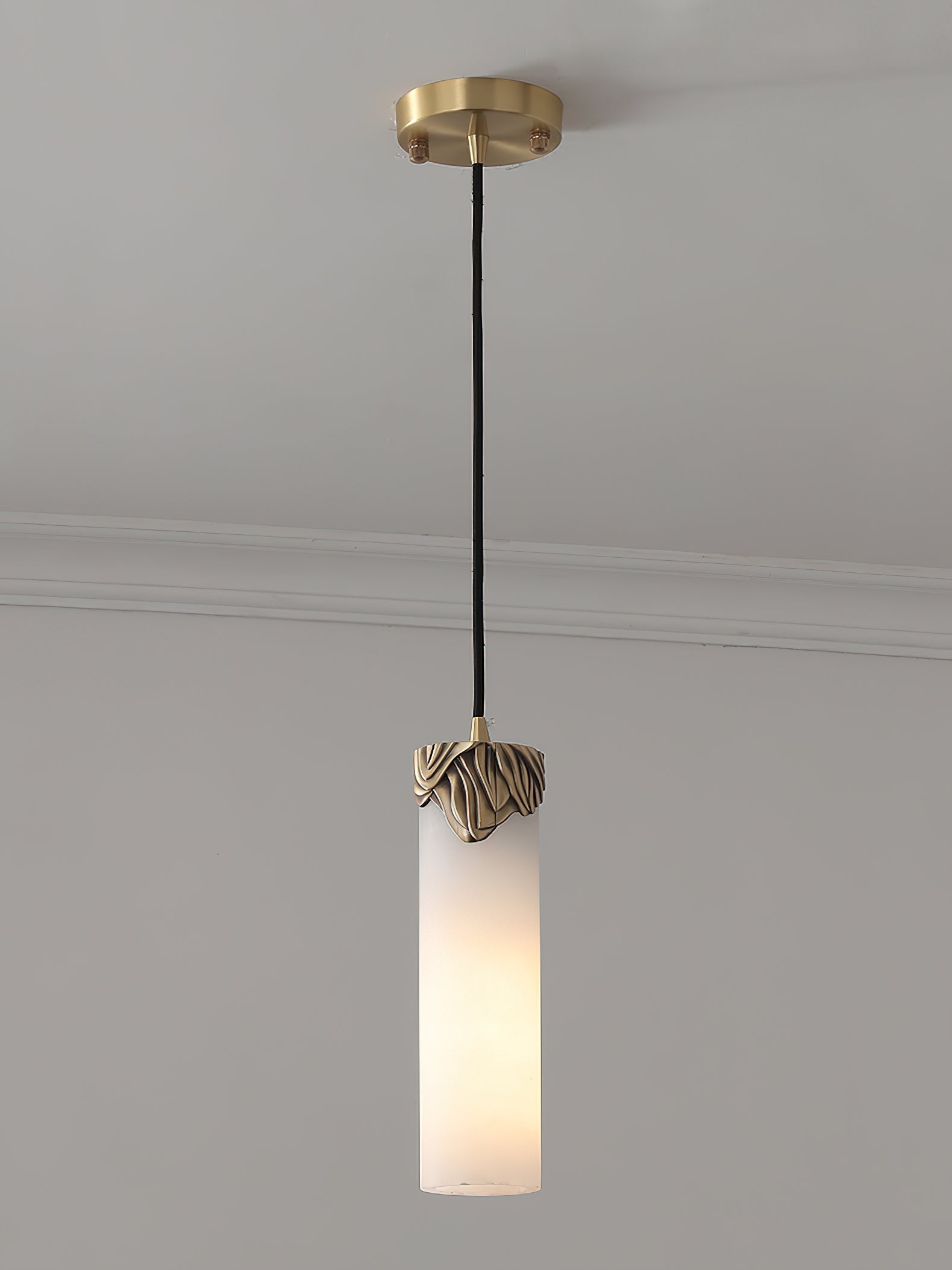 Quiver Modern Minimalist Brass Alabaster Pendant Light