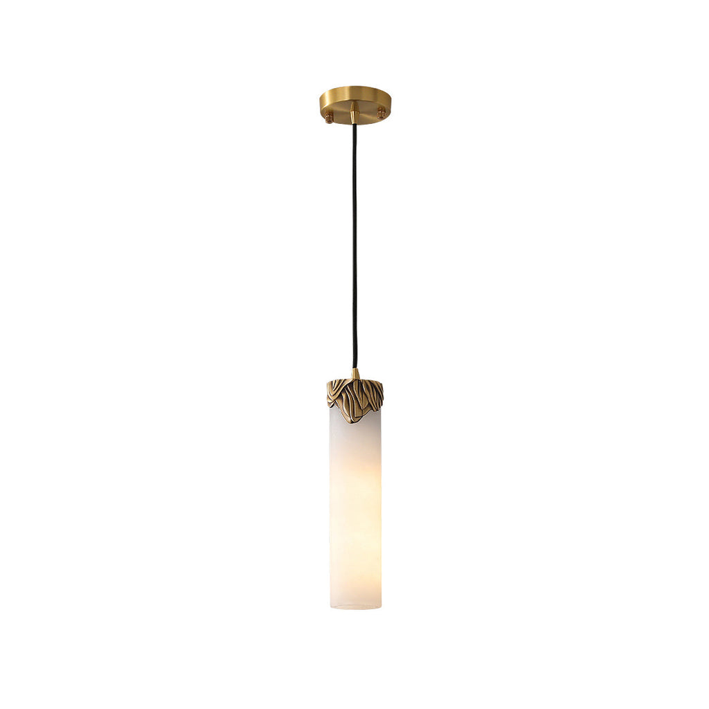 Quiver Modern Minimalist Brass Alabaster Pendant Light