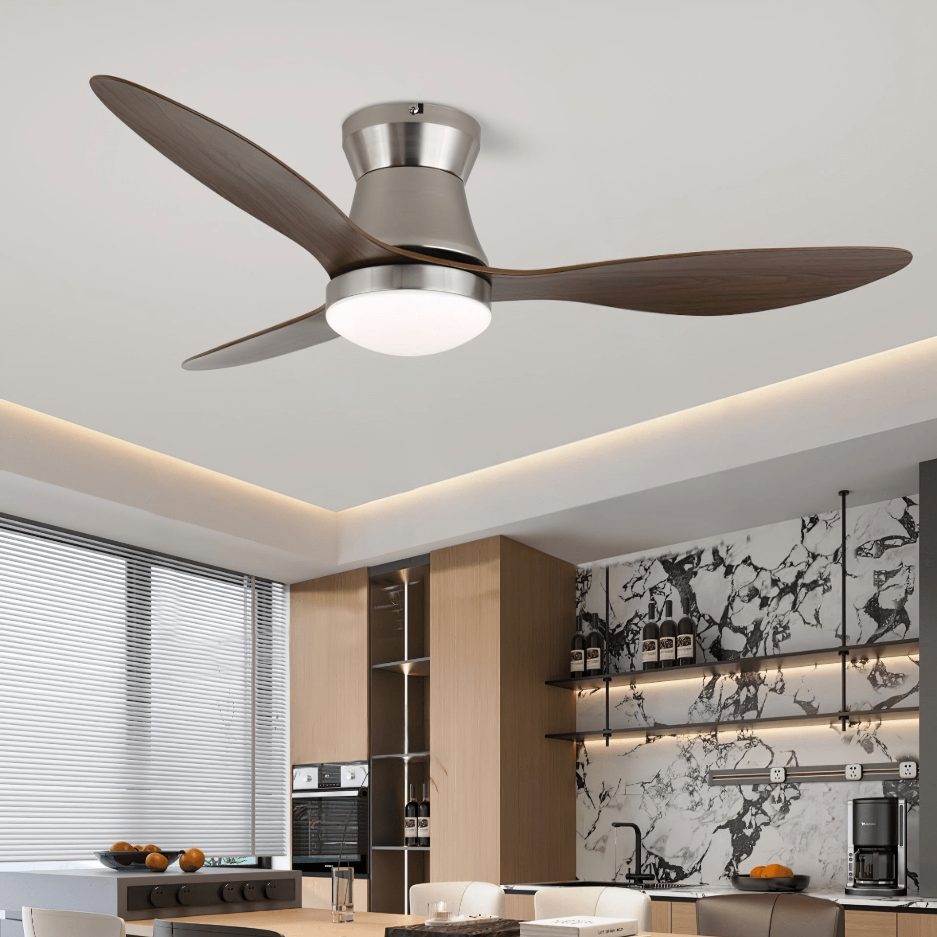 Zerath Modern Wood Ceiling Fan Light
