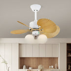 Aurelia Vintage Wood Glass Ceiling Fan Light