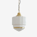 Lustra Pendant Light Brass Glass Ribbed