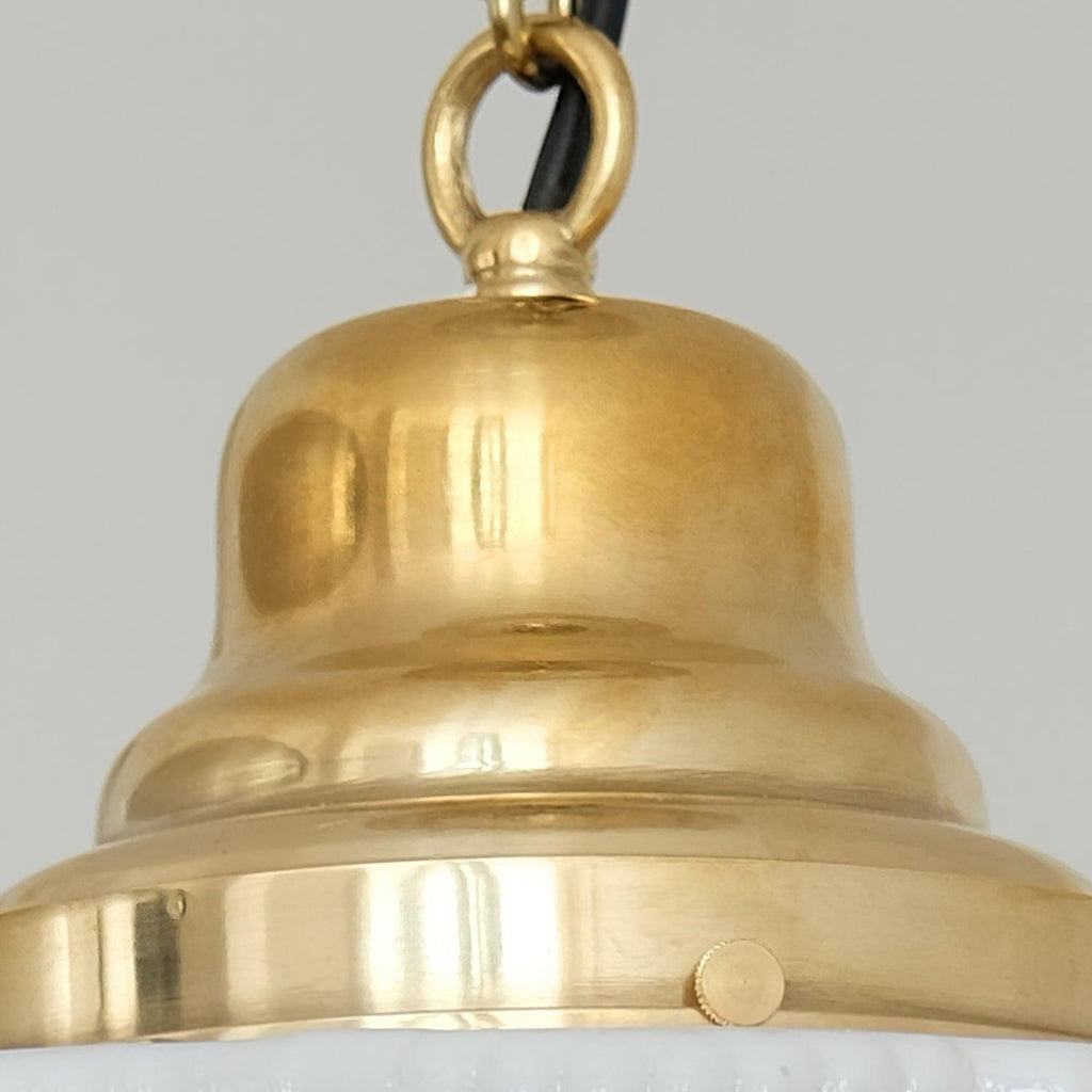 Lustra Pendant Light Brass Glass Ribbed