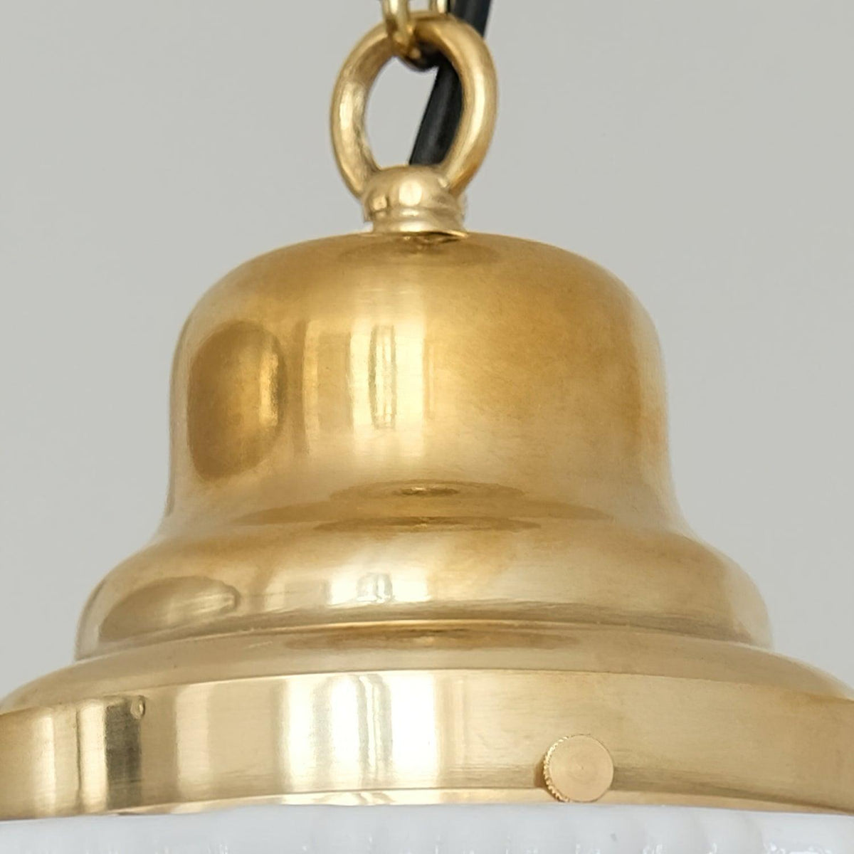 Lustra Pendant Light Brass Glass Ribbed