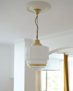 Lustra Pendant Light Brass Glass Ribbed