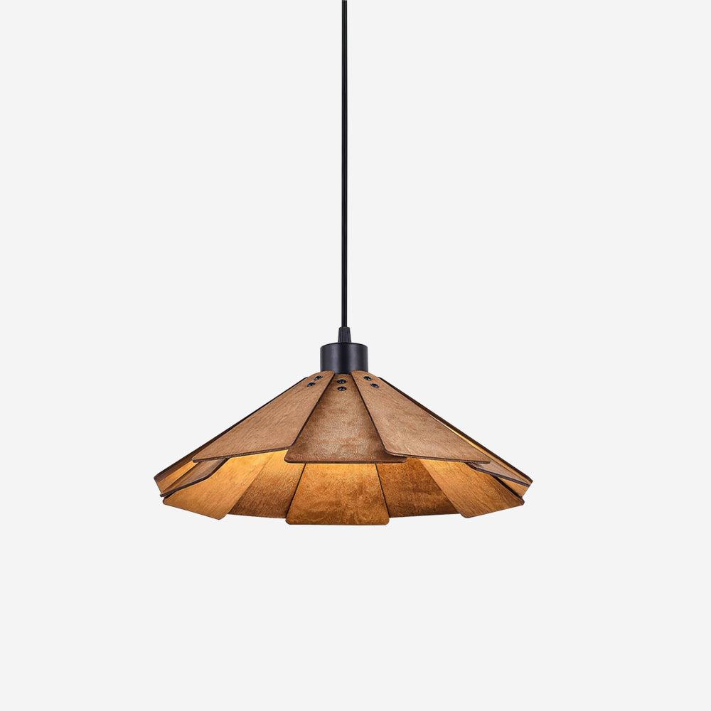 Delfina Pendant Lamp Wood Panel Wabi-Sabi Organic