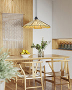 Delfina Pendant Lamp Wood Panel Wabi-Sabi Organic