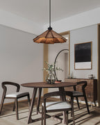 Delfina Pendant Lamp Wood Panel Wabi-Sabi Organic