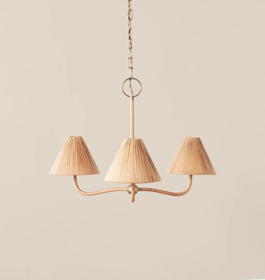 Delphine Elegance Natural Woven Rattan Chandelier