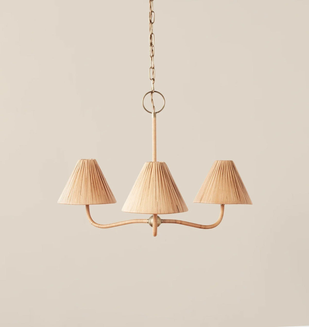 Delphine Elegance Natural Woven Rattan Chandelier