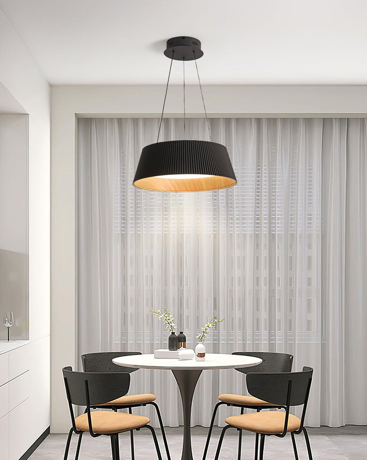Delta Pendant Lamp Low Profile Wood Interior