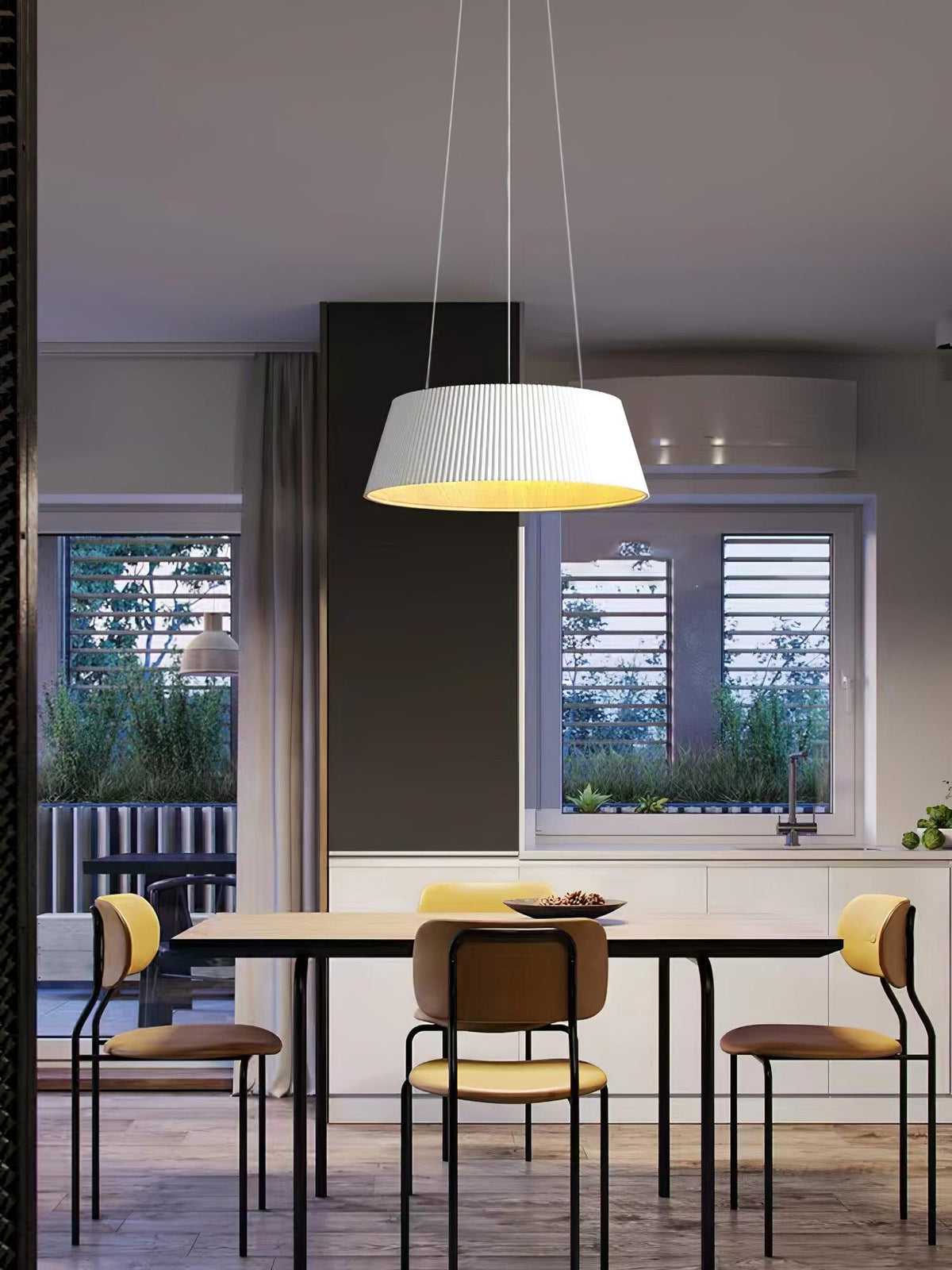Delta Pendant Lamp Low Profile Wood Interior