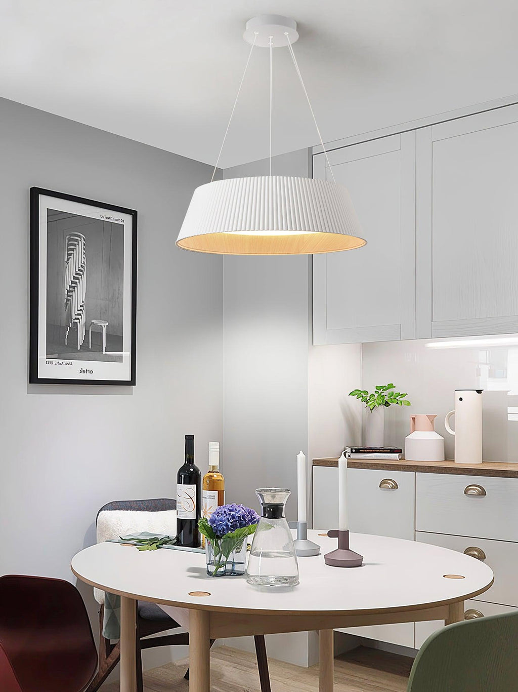 Delta Pendant Lamp Low Profile Wood Interior