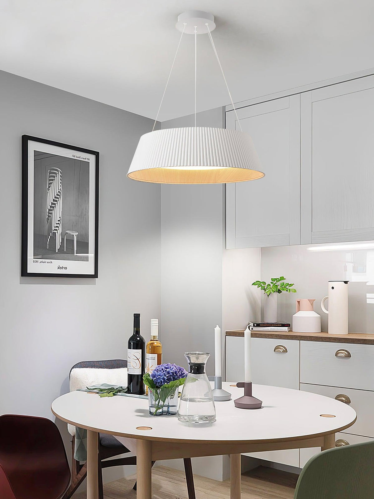 Delta Pendant Lamp Low Profile Wood Interior