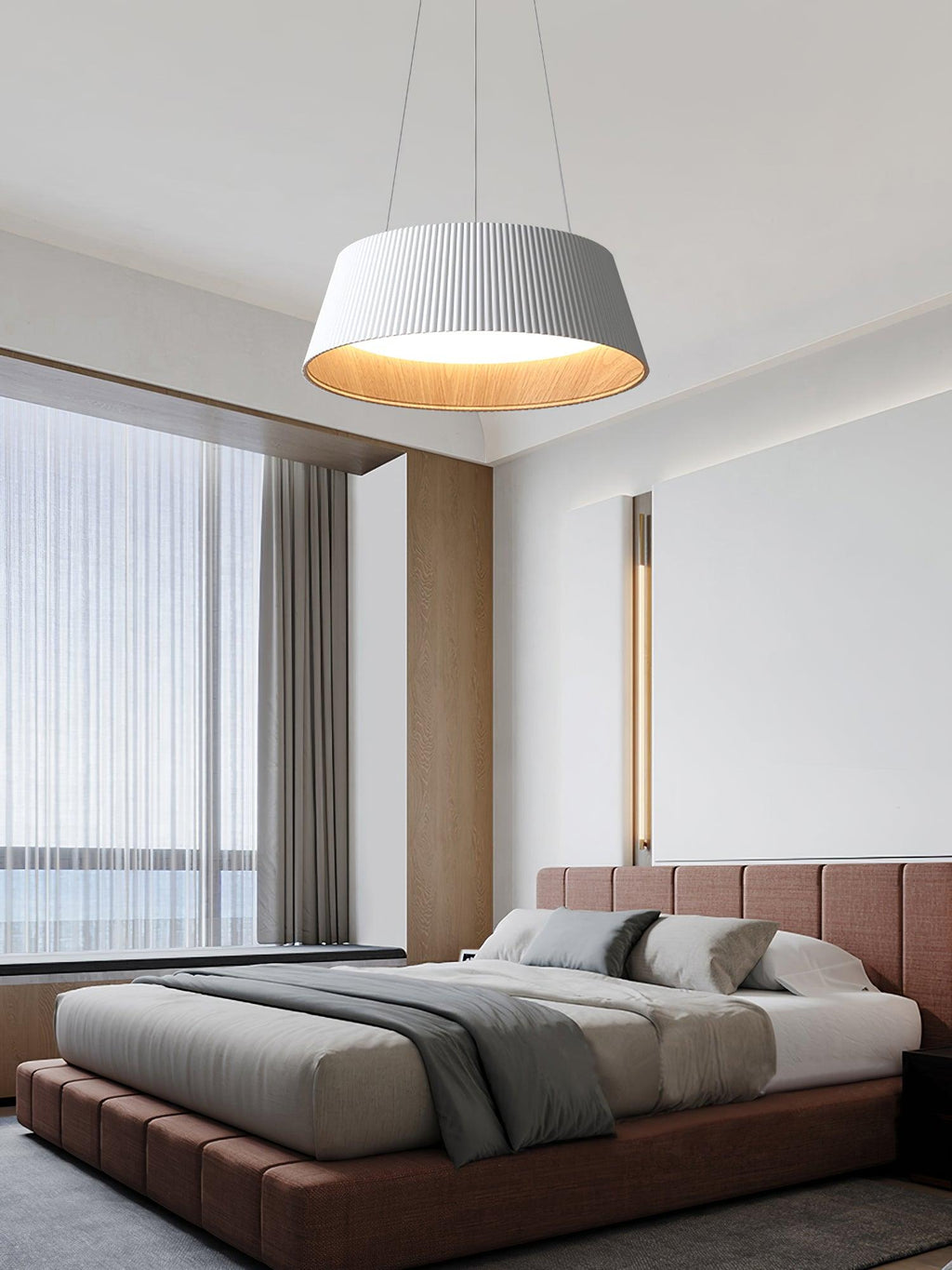 Delta Pendant Lamp Low Profile Wood Interior