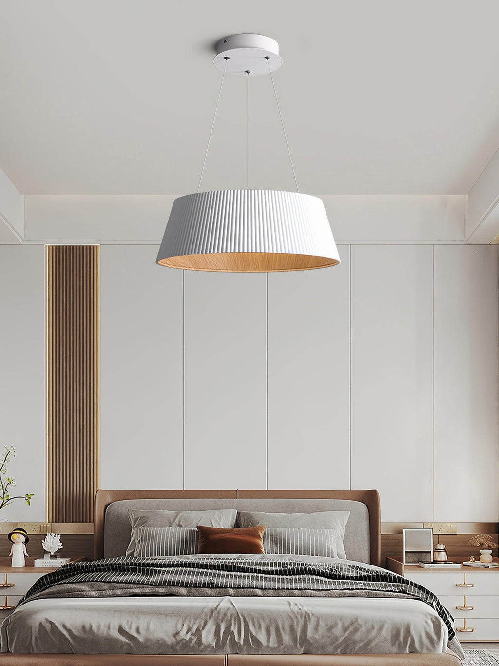 Delta Pendant Lamp Low Profile Wood Interior