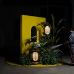 Solara Pendant Lamp Mesh Cylinder Brass Accent Industrial