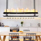 Epoch Candle Pendant Lighting for Kitchen Island Wine Glass Holder