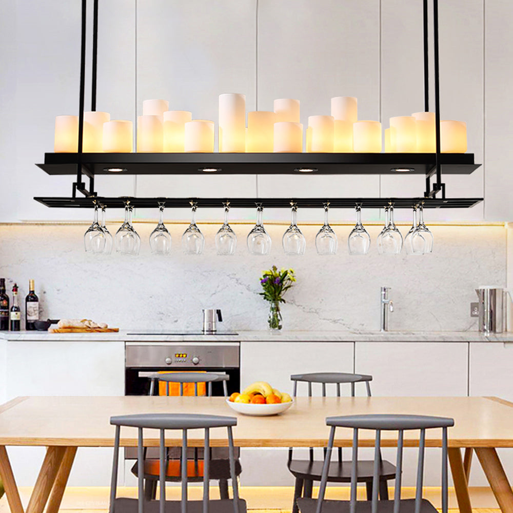 Epoch Candle Pendant Lighting for Kitchen Island Wine Glass Holder