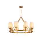 Unite Vintage Industrial Round Gold Chandelier