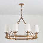 Unite Vintage Industrial Round Gold Chandelier