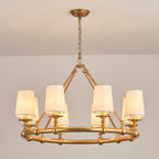 Unite Vintage Industrial Round Gold Chandelier