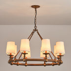 Unite Vintage Industrial Round Gold Chandelier