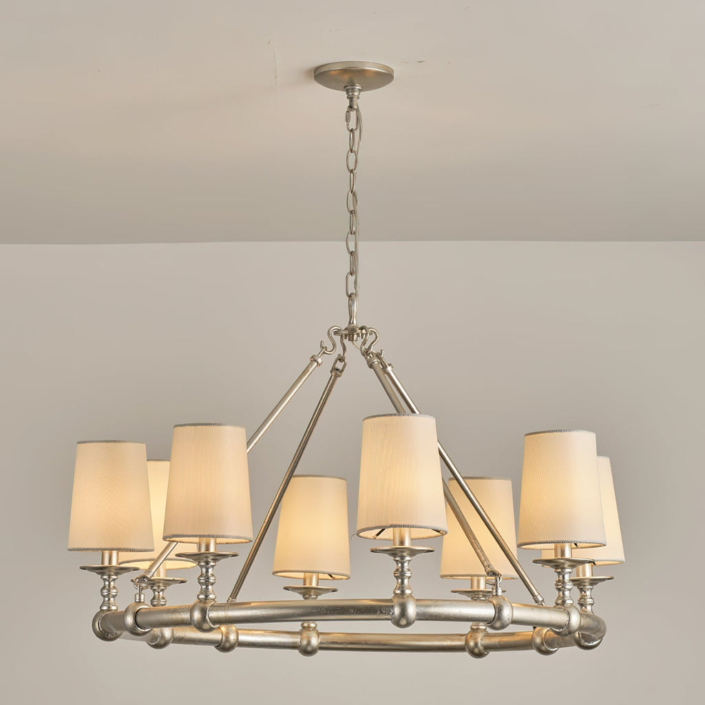 Unite Vintage Industrial Round Gold Chandelier