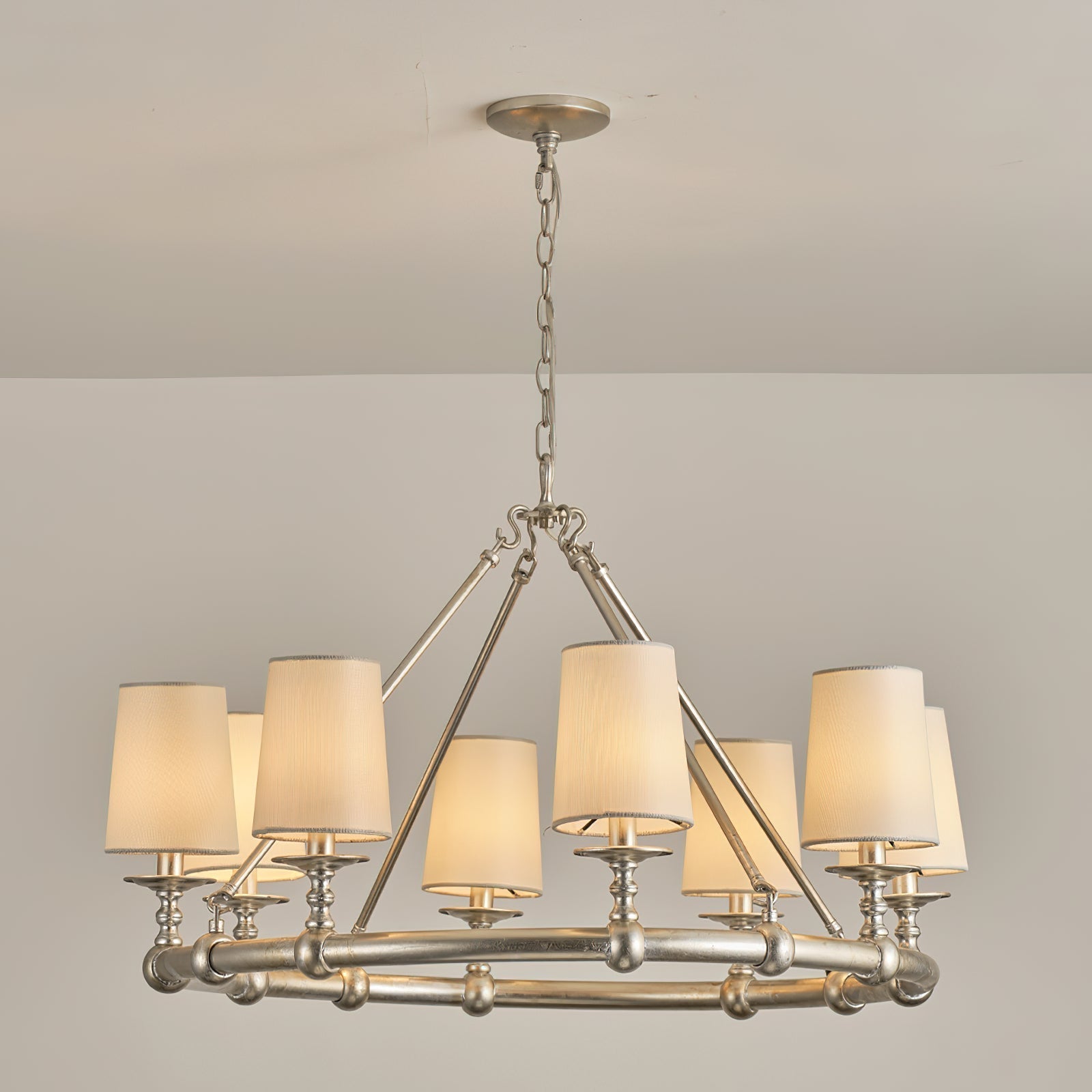 Unite Vintage Industrial Round Gold Chandelier