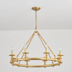 Unite Vintage Industrial Round Gold Chandelier